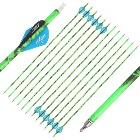 500 Spine Mixed Carbon Archery Arrows, 30 Inch Target Practice Arrow with 2 Inch Rubber Vanes