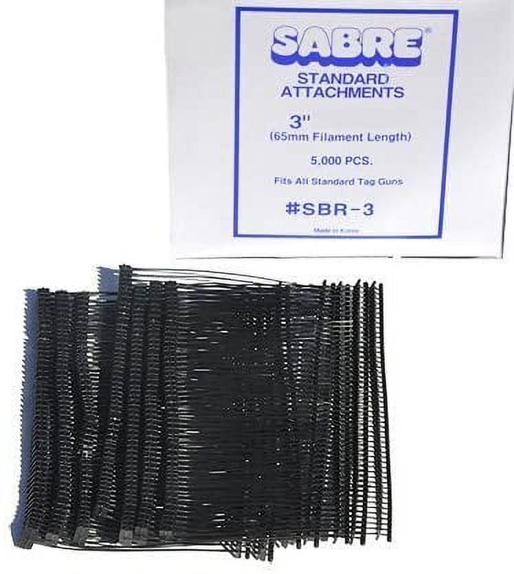 500 Standard Tagging Tag Gun Fasteners Pin Barb Size 3" Black Sabre