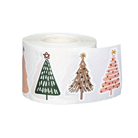 500 Stickers Per Roll Of Oddly Shaped Christmas Tree Graffiti Stickers Paper Material For Craft Decor
