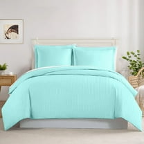 500 TC 100% Egyptian Cotton Premium Duvet Cover Zipper Closur Ultra Soft Durable and Fade Resistant Color Aqua Blue Stripe size Twin/Twin-XL