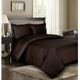 thumbnail image 1 of 500 TC 100% Egyptian Cotton Premium Duvet set Zipper Closur Ultra Soft Durable and Fade Resistant Color Chocolate Stripe size Full, 1 of 5