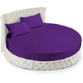 thumbnail image 1 of 500-TC Egyptian Cotton California King Round Bed Sheet Set – Fits 96" Diameter Mattress, 19-24" Deep Pocket – Solid Purple, California King 96" Diameter, 1 of 6