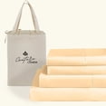 thumbnail image 1 of Hotel Luxury 500-TC Egyptian Cotton Queen Size 4-PCs Sheet Set Fits Upto 7-9" Deep Pocket (Solid, Beige), 1 of 4