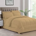 thumbnail image 1 of 500-TC Egyptian Cotton All Season Comforter for Adults Oversized King Plus Size 120" x 128" Inches, 1pc Comforter Box Stitched with 4 Corner Tabs, 300 GSM Comforter, Taupe Stripe, 1 of 4