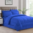 thumbnail image 1 of 500-TC Egyptian Cotton All Season Comforter for Adults Oversized King Size 98" x 120" Inches, 1pc Comforter Box Stitched with 4 Corner Tabs, 300 GSM Comforter, Royal Blue Stripe, 1 of 4