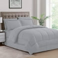 thumbnail image 1 of 500-TC Egyptian Cotton All Season Comforter for Adults Oversized Queen Size 98" x 98" Inches, 1pc Comforter Box Stitched with 4 Corner Tabs, 300 GSM Comforter, Silver Grey Stripe, 1 of 4
