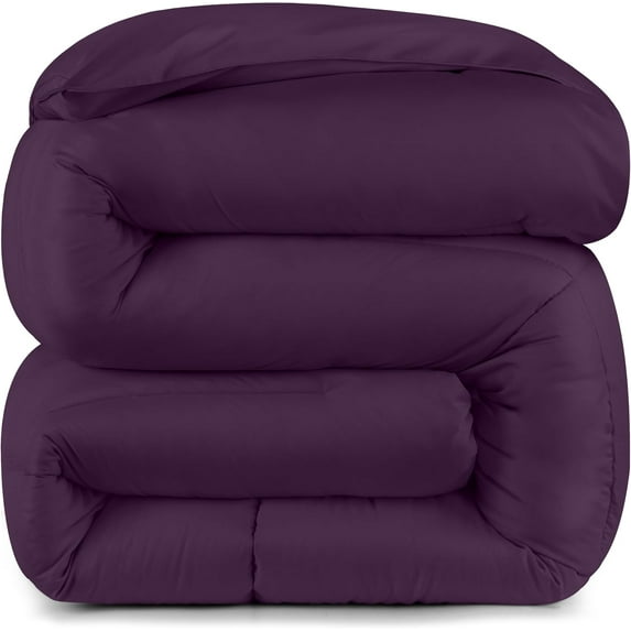 500-TC Egyptian Cotton All Season Comforter for Adults Twin/Twin-XL Size 68 x 90 Inches, 1pc Comforter Box Stitched with 4 Corner Tabs, 300 GSM Comforter, (Plum)