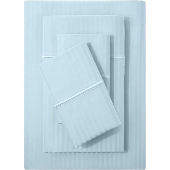 500 TC King Size Damask Bed Sheet Set 100% Cotton 4 Piece 18 Inch Deep Pocket Sateen Weave Striped