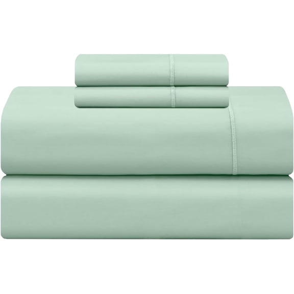 500 TC Queen Size 4-Piece Damask Bed Sheet Set 100% Cotton Sateen Weave 18 Inch Deep Pockets Soft Sage