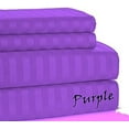 thumbnail image 1 of 500 TC Sheet Set !!4-Pieces Hot Sleeper 100 % Cotton !! Striped COLORS - California King Size - Striped Colors { Purple } Large Deep Pocket 10" Inches By KM LINEN, 1 of 1