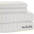 thumbnail image 1 of 500 TC Sheet Set Elegant Comfort 100 % Cotton - - Full Size - Striped COLORS - 4 Pieces - { White } Super Deep Pocket 20" Inches By KM LINEN, 1 of 1
