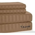 thumbnail image 1 of 500 TC Soft Collection - Queen Size - Striped COLORS Sheet Set - 4 Pieces - { Taupe } Easily Fit Pocket 22" Inches By KM LINEN, 1 of 1