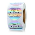 thumbnail image 1 of 500 Thank You For Supporting My Small Business Stickers Holographic Silver Roll Rainbow Stickers-1 -Inch, 1 of 5
