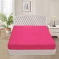 thumbnail image 1 of 500 Thread Count 100% Egyptian Cotton 3-Piece Fitted Sheet ( 1 Fitted Sheet + 2 Pillow Covers) 18 Inches Deep Pocket Size King Color Hot Pink Solid, 1 of 6