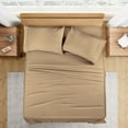thumbnail image 1 of 500 Thread Count 100% Egyptian Cotton 4-Piece Bed Sheet Set (1 Flat, 1 Fitted Sheet, 2 Pillow Covers) 18 Inches Deep Pocket Size Olympic-Queen Color Taupe Solid, 1 of 6