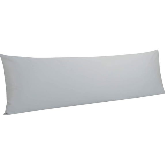 500 Thread Count 100% Egyptian Cotton Body Pillowcase, Super Soft and Breathable Envelope Closure Full Body Pillowcase for Adults, 20x54 Inches, Light Grey