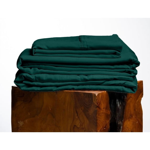 500 Thread Count, 100% Giza Egyptian Cotton Bedding Set, 4-PC Sheets Set, 10 Inch Deep Pocket of Fitted Sheet, Soft Sateen Weave Breathable - Teal Blue, Short Queen