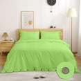 thumbnail image 1 of 500 Thread Count 3 Piece Duvet Cover Set Egyptian Cotton with Coconut Button Closure & Corner Ties Ultra Soft & Easy Care - OverSize Queen Size ( 98" x 98" ) Inches, (Sage), 1 of 5