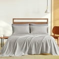 thumbnail image 1 of 500 Thread Count 4 Piece Quality Sheet Set 12 Inch Deep Pocket 100% Egyptian Cotton Color Silver Grey Solid Size Twin XL, 1 of 7