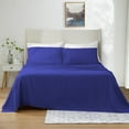 thumbnail image 1 of 500 Thread Count 4 Piece Quality Sheet Set 18 Inch Deep Pocket 100% Egyptian Cotton Color Royal blue Stripe Size Full, 1 of 6