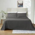 thumbnail image 1 of 500 Thread Count 4 Piece Quality Sheet Set 27 Inch Deep Pocket 100% Egyptian Cotton Color Dark Grey Stripe Size Queen, 1 of 5
