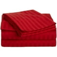 thumbnail image 1 of 500 Thread Count - California King Size - Striped Colors { Red } 100 % Cotton All Season Soft Sheet Set { 4PCS } Deep Pocket 24" Inches By KM LINEN, 1 of 1