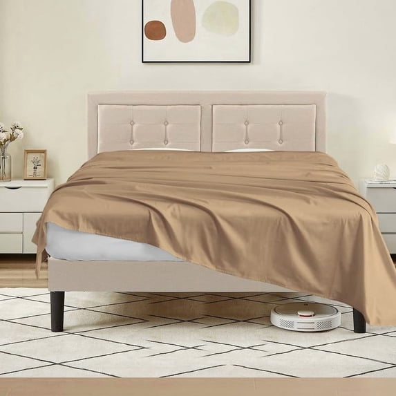 500 Thread Count Egyptian Cotton King (102"x 108") 1-PC Flat Sheet/Top Sheet Only – Taupe