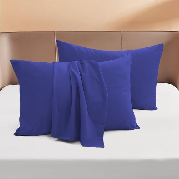 500 Thread Count Egyptian Cotton Pillowcases, 2-Pack –Pillow Covers for Ultimate Comfort – Elegant Design Envelope Closure, Queen Size (20" x 30") Royal Blue Solid