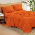 thumbnail image 1 of 500-Thread Count Pure Egyptian Cotton Sheets, California Queen (60" x 84") Size Sheet Set, 4-PCs Sheet Set, Cal-Queen Size, Fits 25-30" Deep Pocket Sheets, Bed Sheets, Orange, 1 of 3