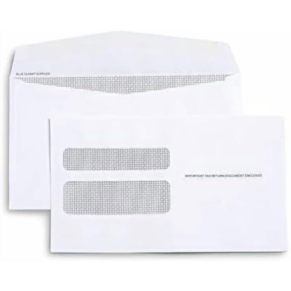 500 W2 Tax Envelopes - Designed for Printed W2 Laser Forms from QuickBooks Desktop or Similar Tax Software - 5 5/8 Inch X 9 Inch, Gummed Flap, 500 Form Envelopes (Not for QuickBooks Online)$$Office