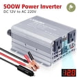thumbnail image 1 of 500 Watts Power Inverter for Vehicles, 12 V DC to 110V Car Inverter Converter with 2 AC Outlets+ 2 USB Chargers, LED Display for Phone, Laptop, RV, Truck, Home Backup, Camping Silver, 1 of 10