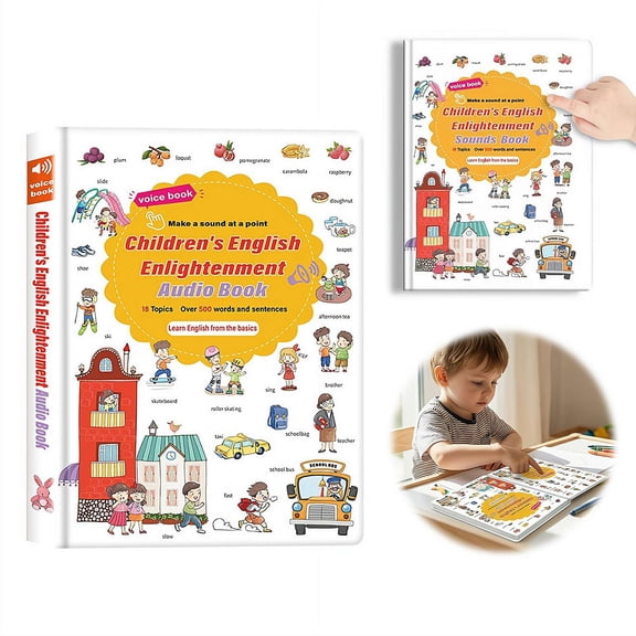500-Word Audio Learning Book,English Words Sound Book,500+ Words Talking Interactive Audio Books,Learn 18 Daily Topics Vocabulary,Preschool Learnings Toys for Early Learning English