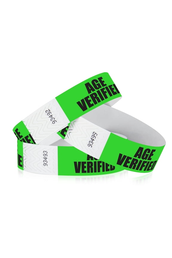 500 Tyvek WristCo Wristbands for Events | Green Age Verified + | Water-proof Tamper-Proof Designs Prevents Reuse Premium Grade Bracelet for Hospitals & Medical ID, Party, VIP Identification, USA