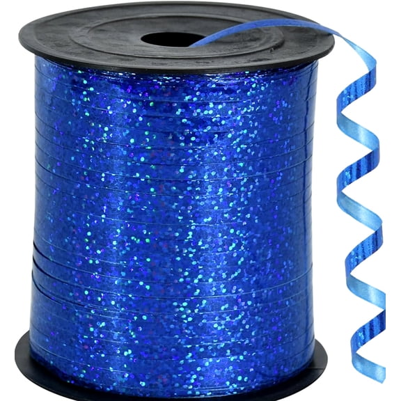 500 Yards Blue Crimped Curling Ribbon Balloon String Blue