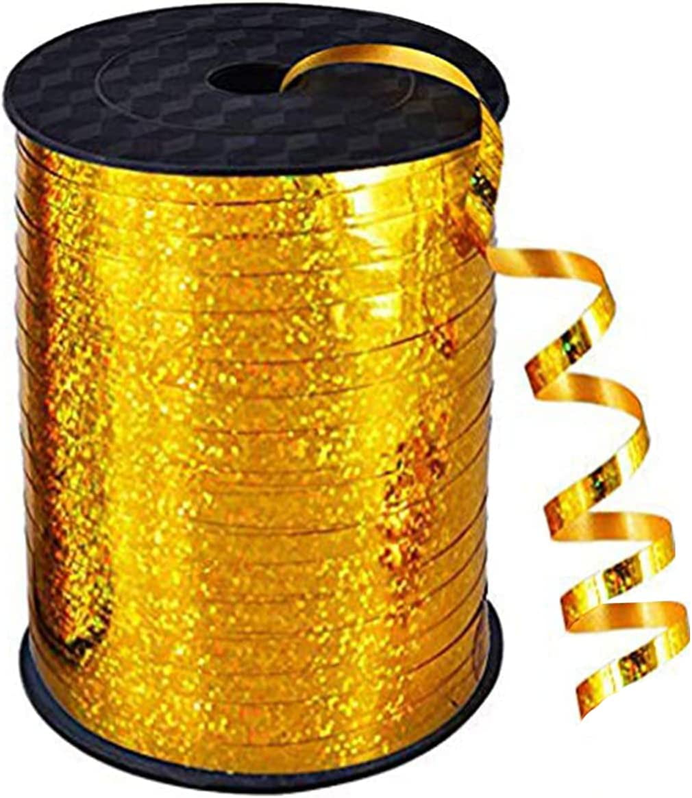 Crimped Ribbon FUFACL Gold Crimped Curling Ribbon, 500 Yards Metallic Balloon String ...