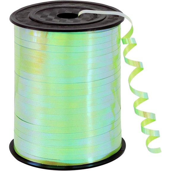 500 Yards Iridescent Green Curling Ribbon, 1/5 Inch Balloon String Ribbon for DIY Decorations,Gift Wrapping,Ribbons and Bows for Christmas New Year Birthday Gifts Graduation Supplies