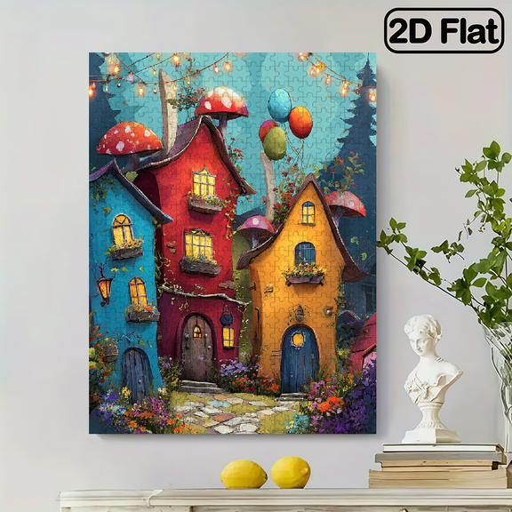 500 building puzzle pieces. Fairy Tale Town. Interesting puzzle game. Educational toys. Unique creativity. The ideal gift for fairy tale enthusiasts. 20.4 * 14.9 inches.
