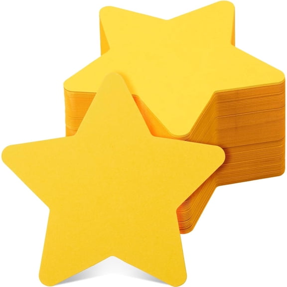 500 count   Cutouts 4 Inch Double-Sided Yellow Paper Stars, -Cut  Shapes for Bulletin Board, Classroom Wall Decor, School Craft Projects, Party & Event Decorations