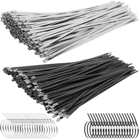 500 count Zip Ties, Black 12 Inch Zip Ties, Multi-Purpose Self-Locking Tie for Farms Fences Pipe Bundling