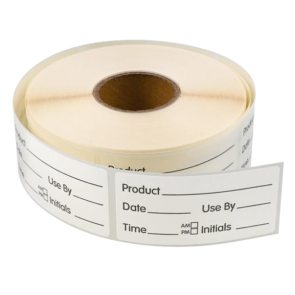 500 dissolvable storage labels, 1 x 2 inch, waterproof adhesive, for containers, meal prep, inventory, freezer safe, no , writable surface, black