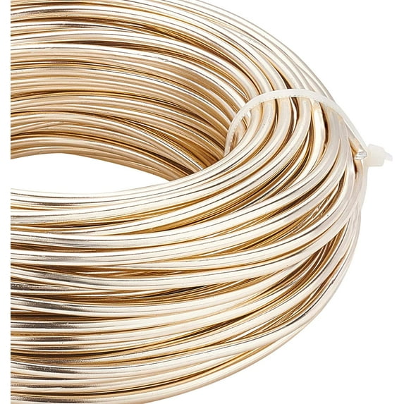 500 g 9 Gauge(3mm) Aluminum Wire 82 Feet(25m) Bendable Metal Sculpting Wire Jewelry Craft Wire for Bonsai Trees Floral Arts Crafts Making Champagne Yellow