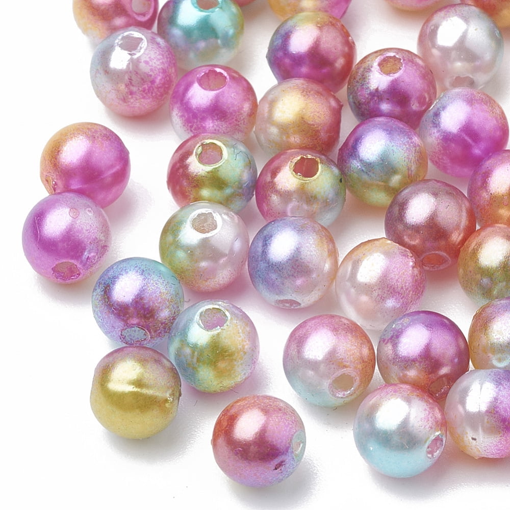 500 g Acrylic Imitation Pearl Beads Round Colorful 6mm Hole: 1.5mm about 4800pcs/500g