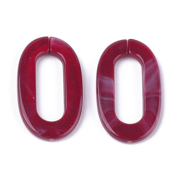 500 g Acrylic Linking Rings Quick Link Connectors For Jewelry Chains Making Imitation Gemstone style Oval Dark Red 36.5x21x3.5mm Hole: 24.5x8.5mm 290pcs/500g