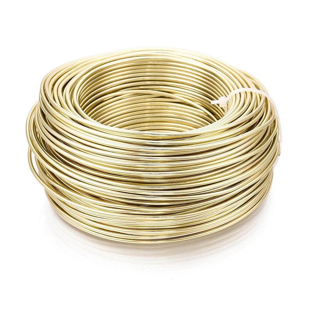500 g Anodized Aluminum Wire Bendable Metal Craft Wire Flexible Craft Wire for Beading Jewelry Craft Making Light golden 17 Gauge 1.2mm 140m/500g(459.3 Feet/500g)