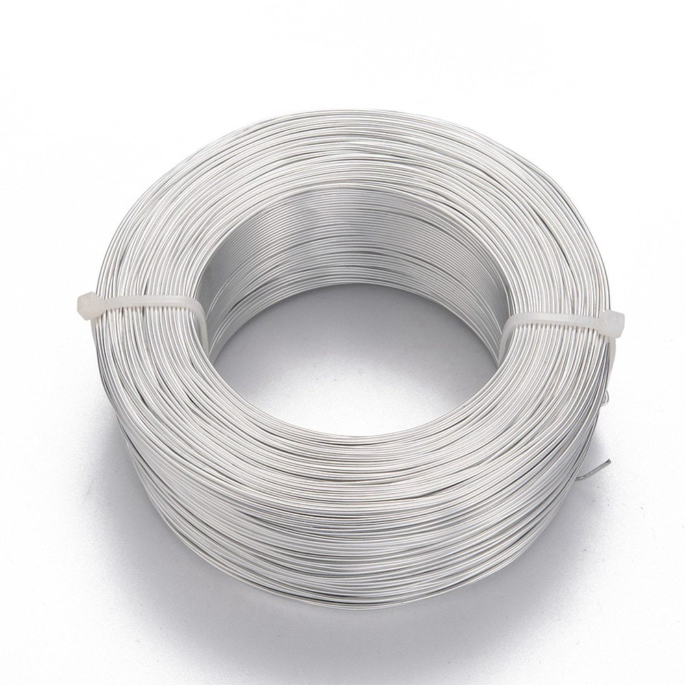 500 g Anodized Aluminum Wire Bendable Metal Craft Wire Flexible Craft Wire for Beading Jewelry Craft Making Silver 18 Gauge 1.0mm 200m/500g(656.1 Feet/500g)
