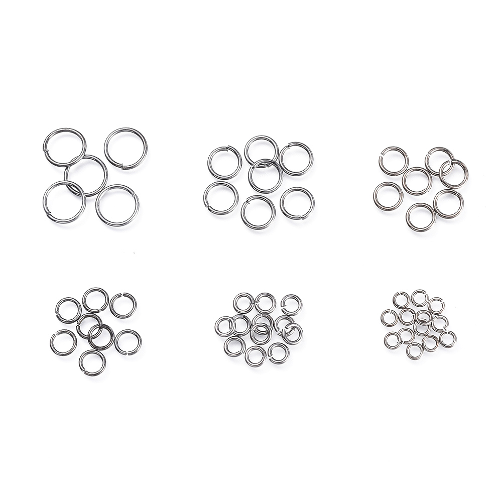 500 g Brass Jump Rings Open Jump Rings Gunmetal 4~10x0.8~1mm Inner Diameter: 2.4~8mm