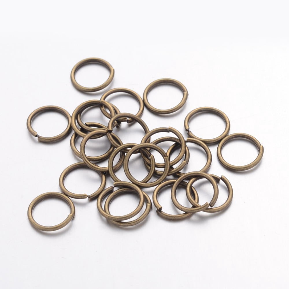 500 g Brass Open Jump Rings Round Cadmium Free & Lead Free Bronze 10x1mm 18 Gauge Inner Diameter: 8mm about 2600pcs/500g