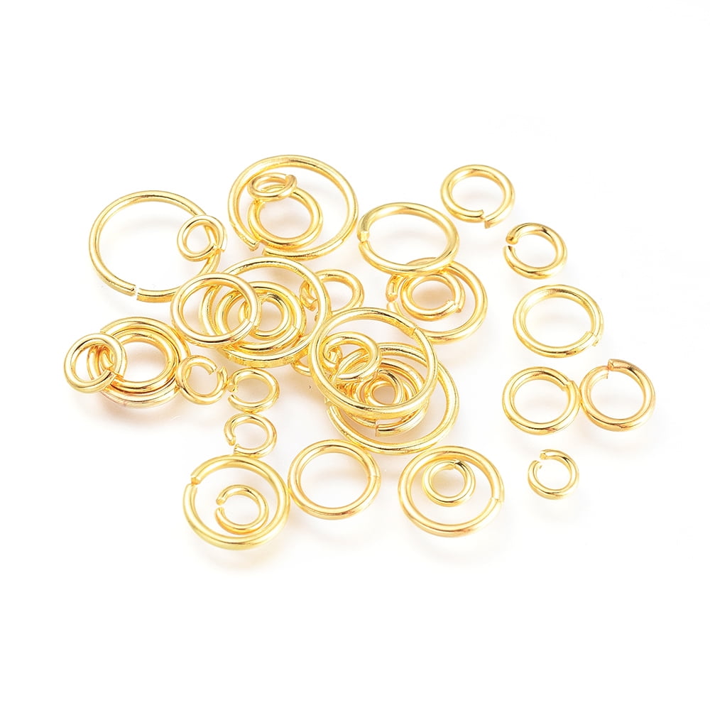 500 g Brass Open Jump Rings Round Golden 4~10x0.8~1mm Inner Diameter: 2.4~8mmDIY