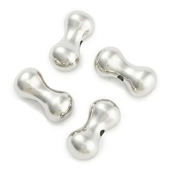 500 g CCB Plastic Beads Bone Platinum 17.5x8.5mm Hole: 1.6mm about 694pcs/500g