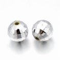 thumbnail image 1 of 500 g Faceted Acrylic Beads Round Silver Color Plated 8mm wide 8mm long hole: 1.5mm, 1 of 1